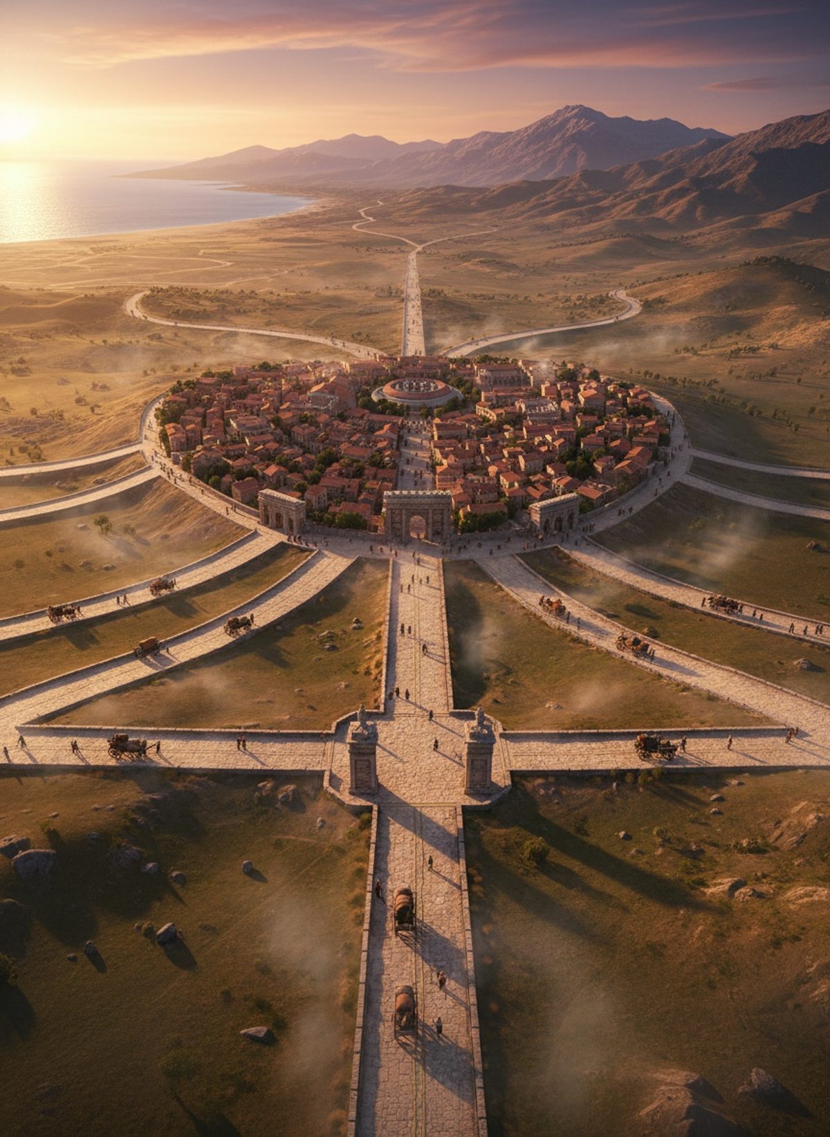 Cities Better Connected Than Rome in the Empire's Road Network