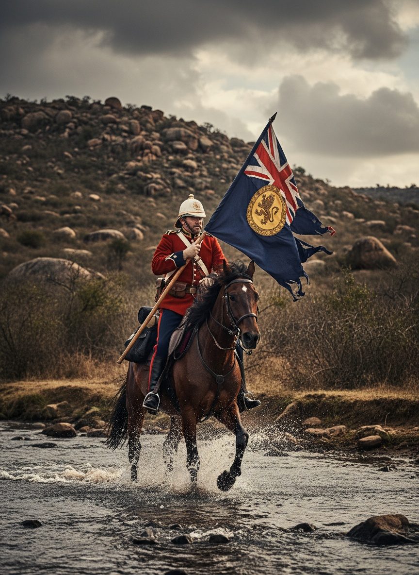 He Held the Colours Aloft as the Zulu Spears Closed In