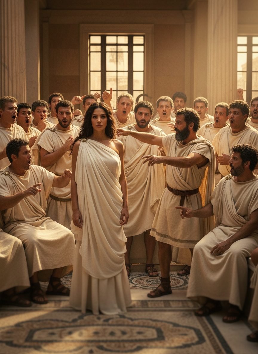 Phryne Stood Before the Judges. Athens Was Speechless.