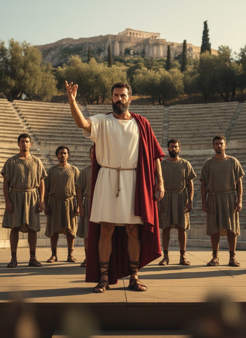 Thespis Stepped Off the Chorus. Then He Spoke Alone.