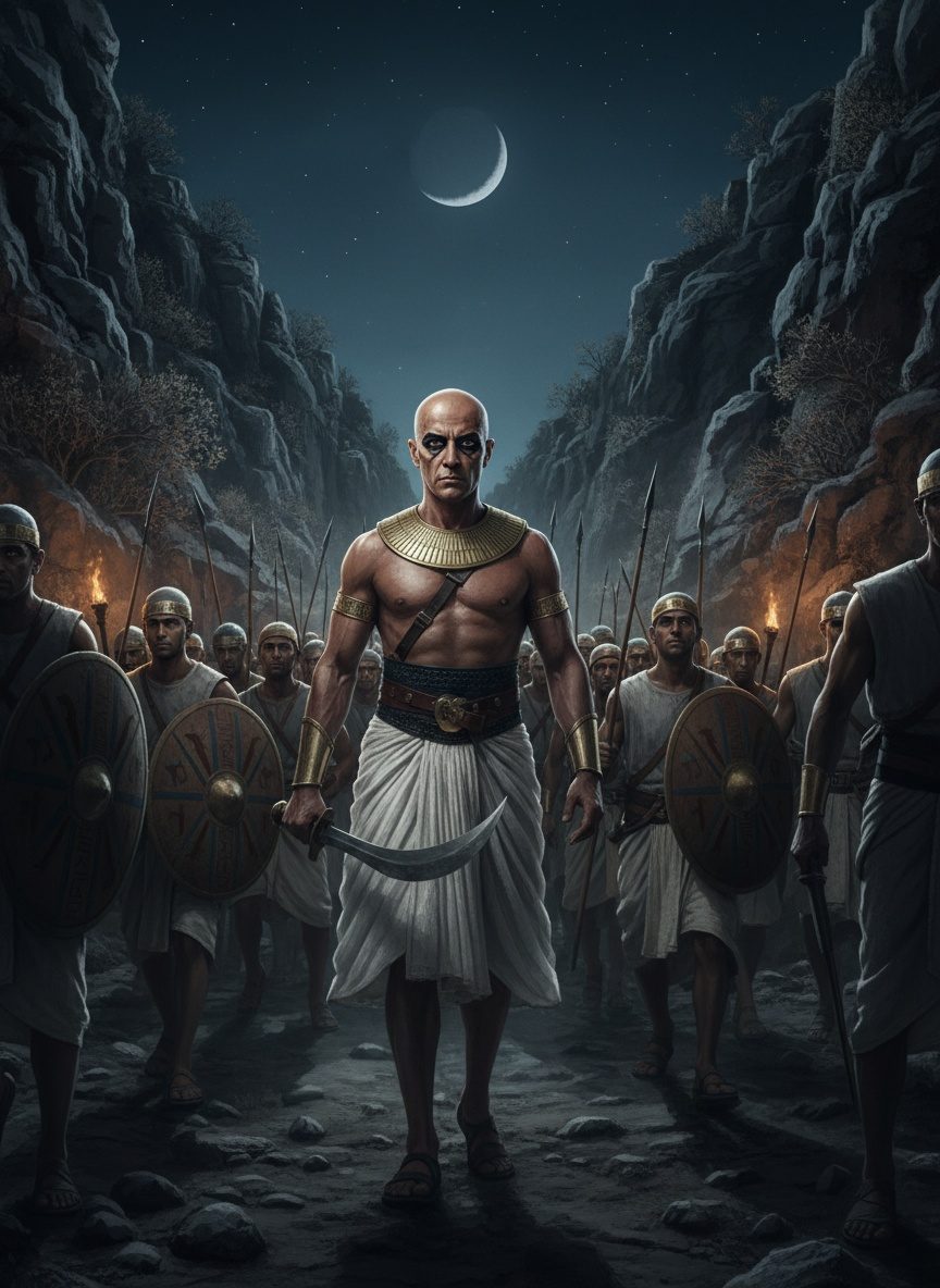 Thutmose III's General Crossed the River. At Night.