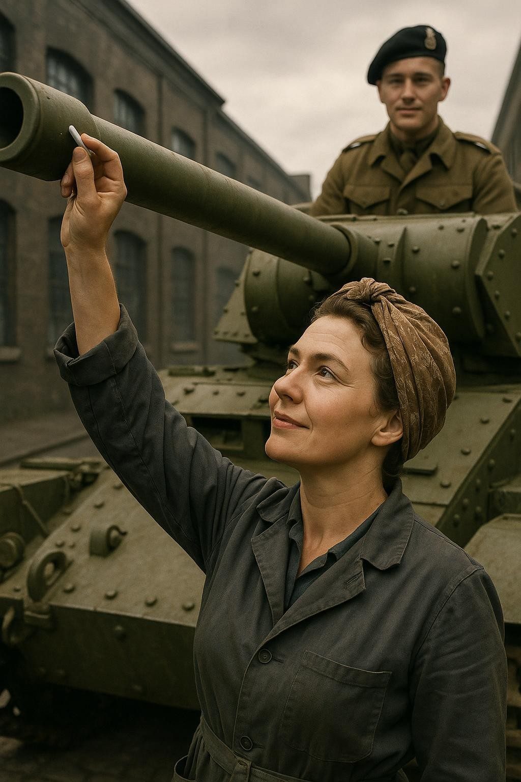 When a Factory Girl Chalked Hope on a Tank, 1942