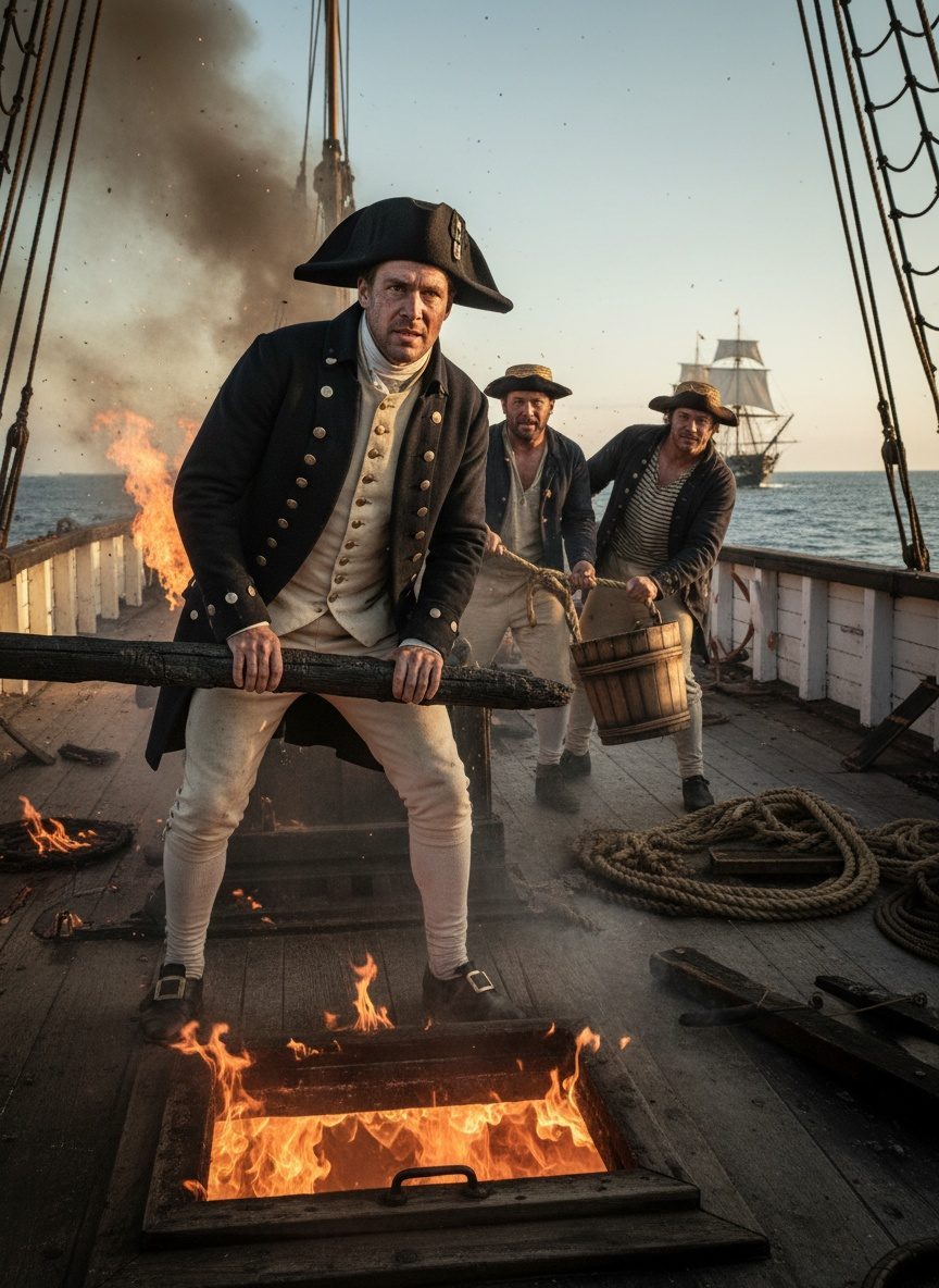 When Captain Pellew Refused to Abandon His Burning Prize, 1801