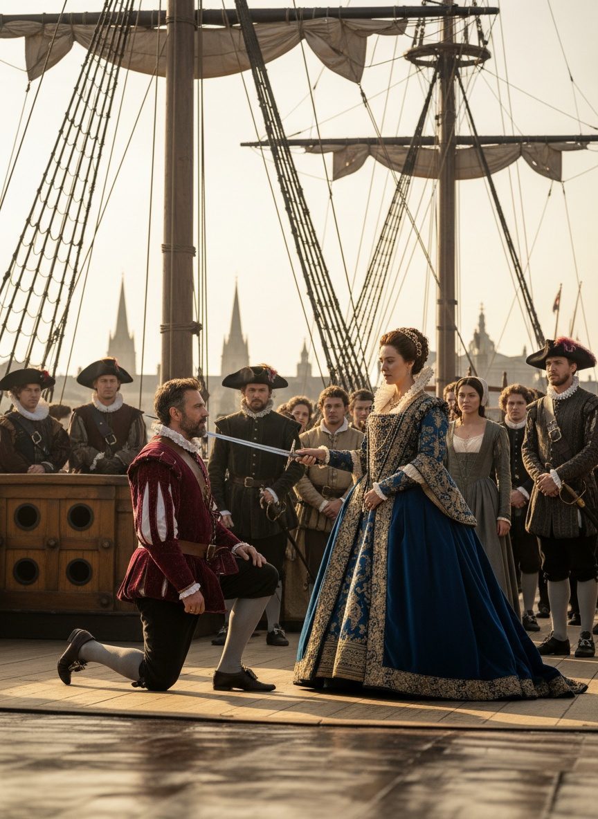 When Francis Drake Knelt and Rose a Knight of England, 1581