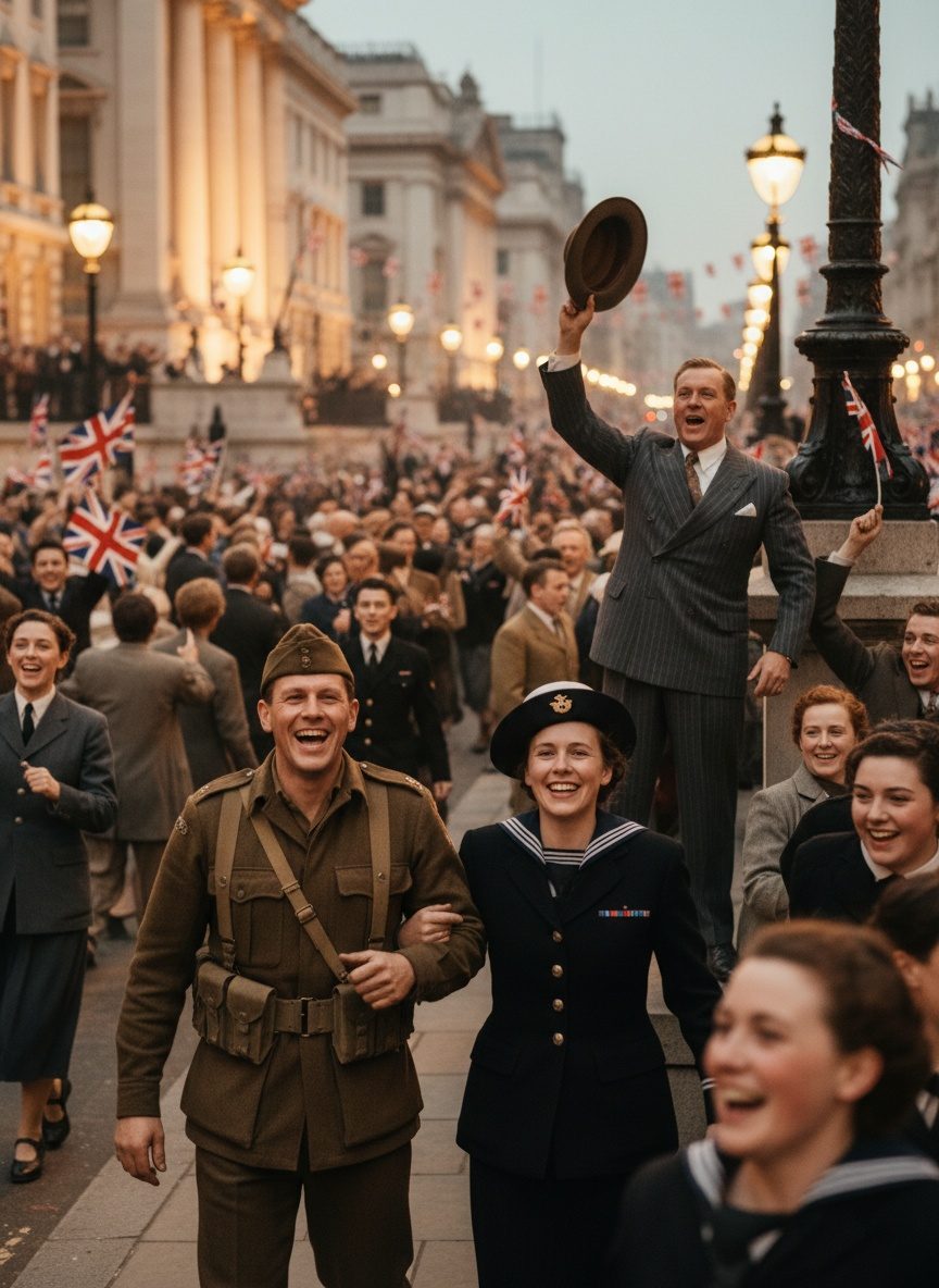 When London Erupted and VE Night Lit the Empire, 1945
